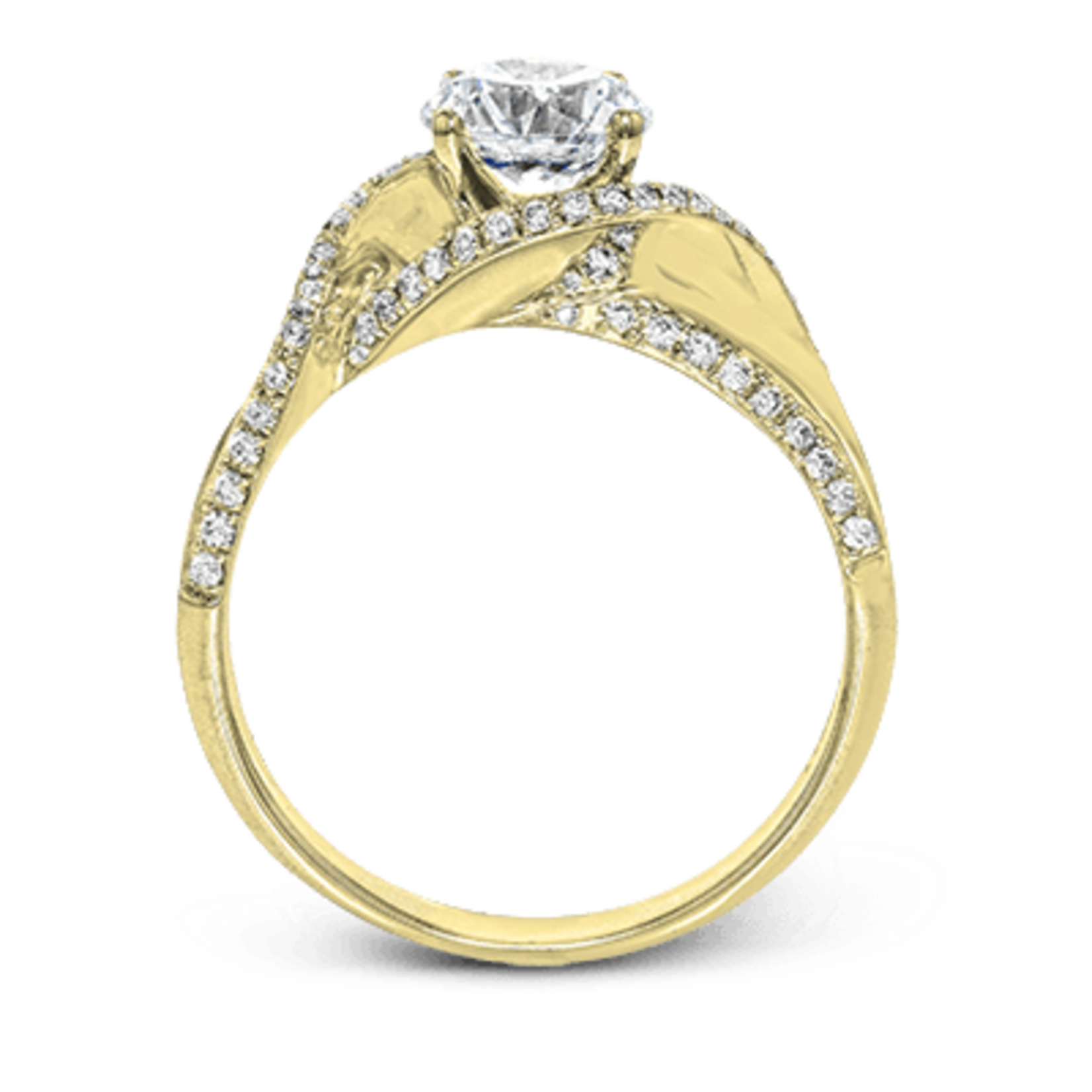 Zeghani 14 Karat Yellow Gold Diamond Twist Engagement Ring