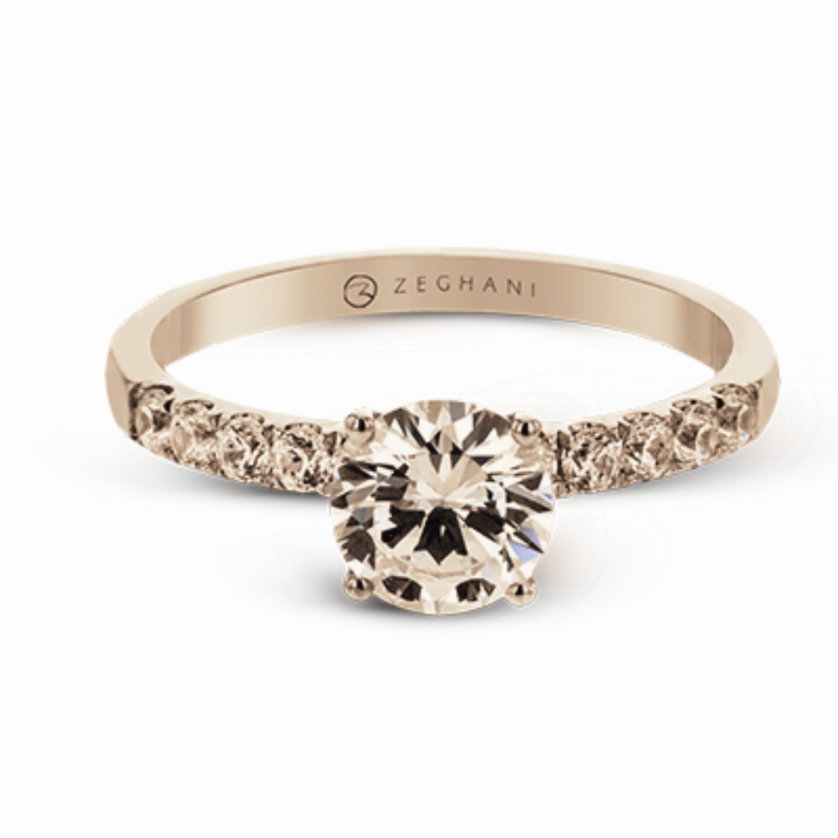 Zeghani 14 Karat Yellow Gold Engagement Ring