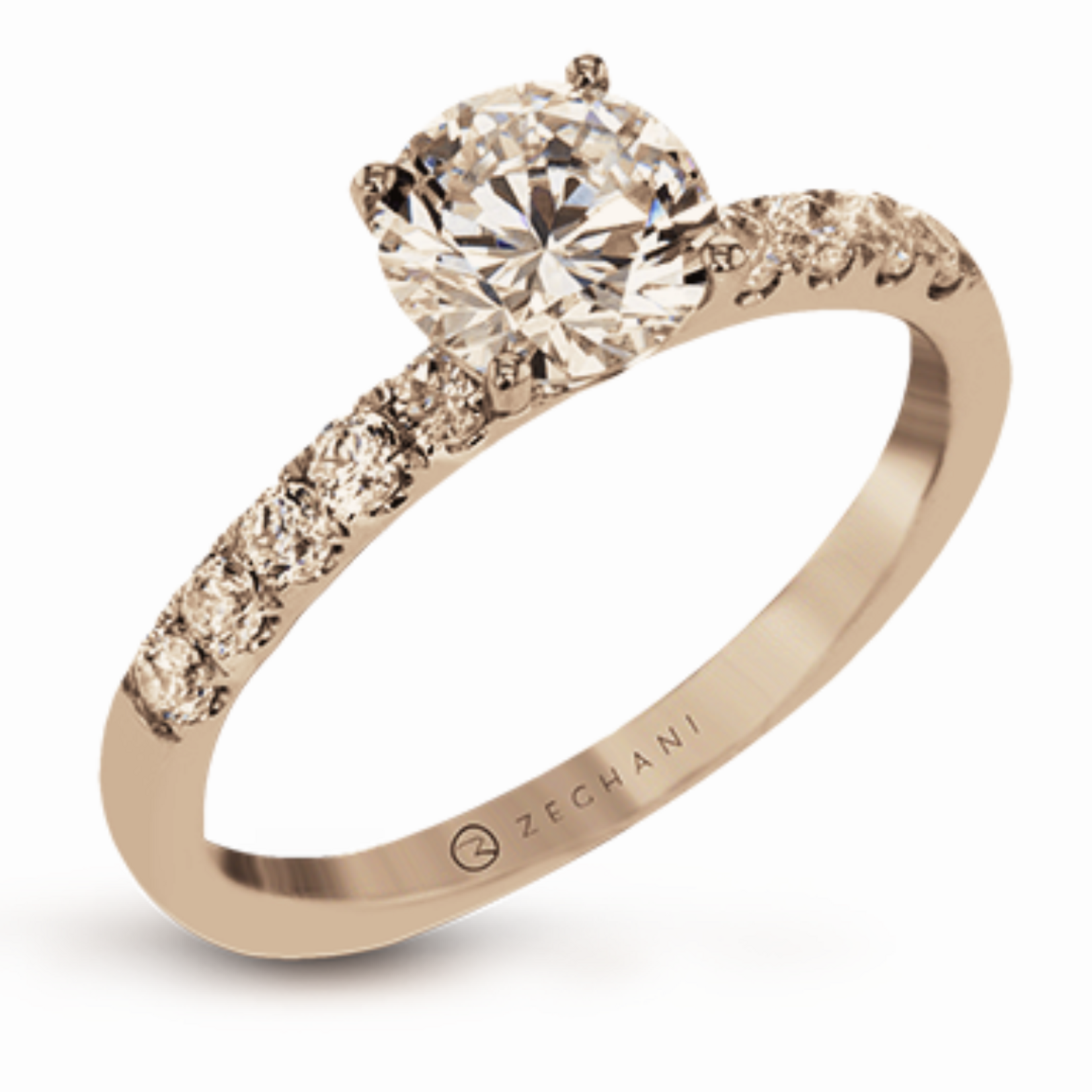 Zeghani 14 Karat Yellow Gold Engagement Ring