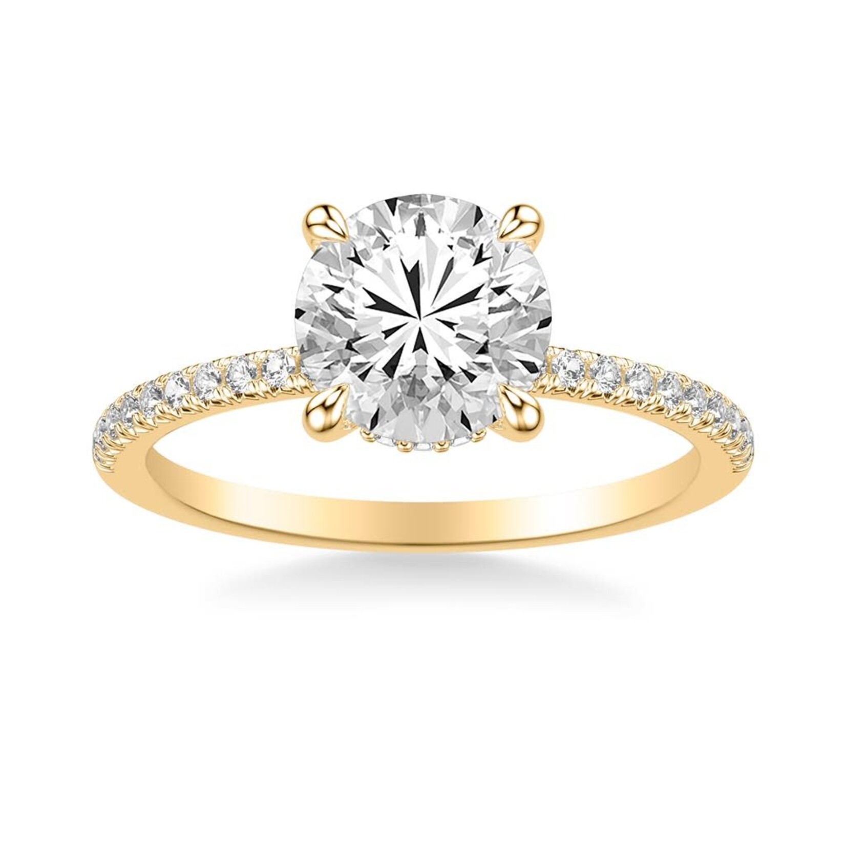 Classic Engagement Ring with Hidden Halo