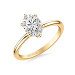 Art Carved Floral Oval Solitaire Engagement Ring
