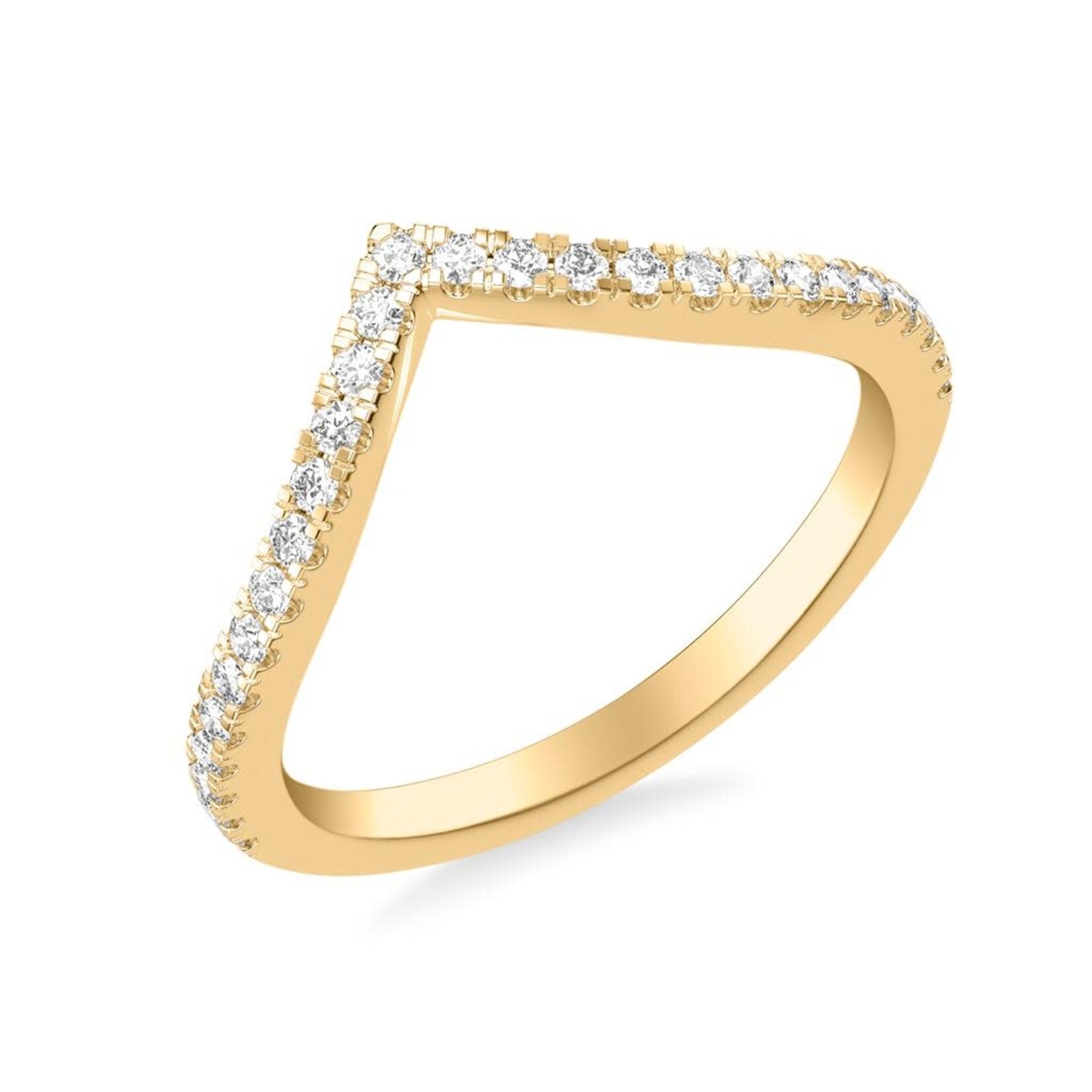 Contemporary V Curved Diamond Band