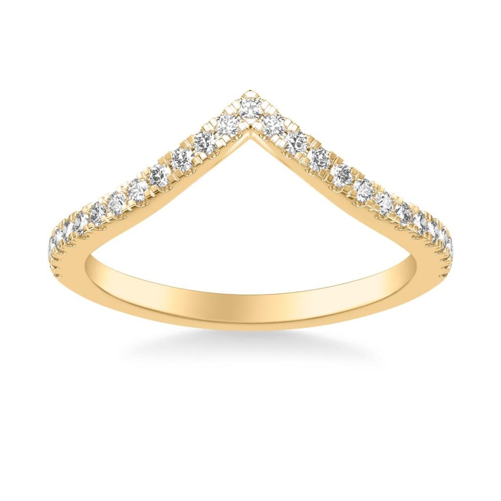 Contemporary V Curved Diamond Band