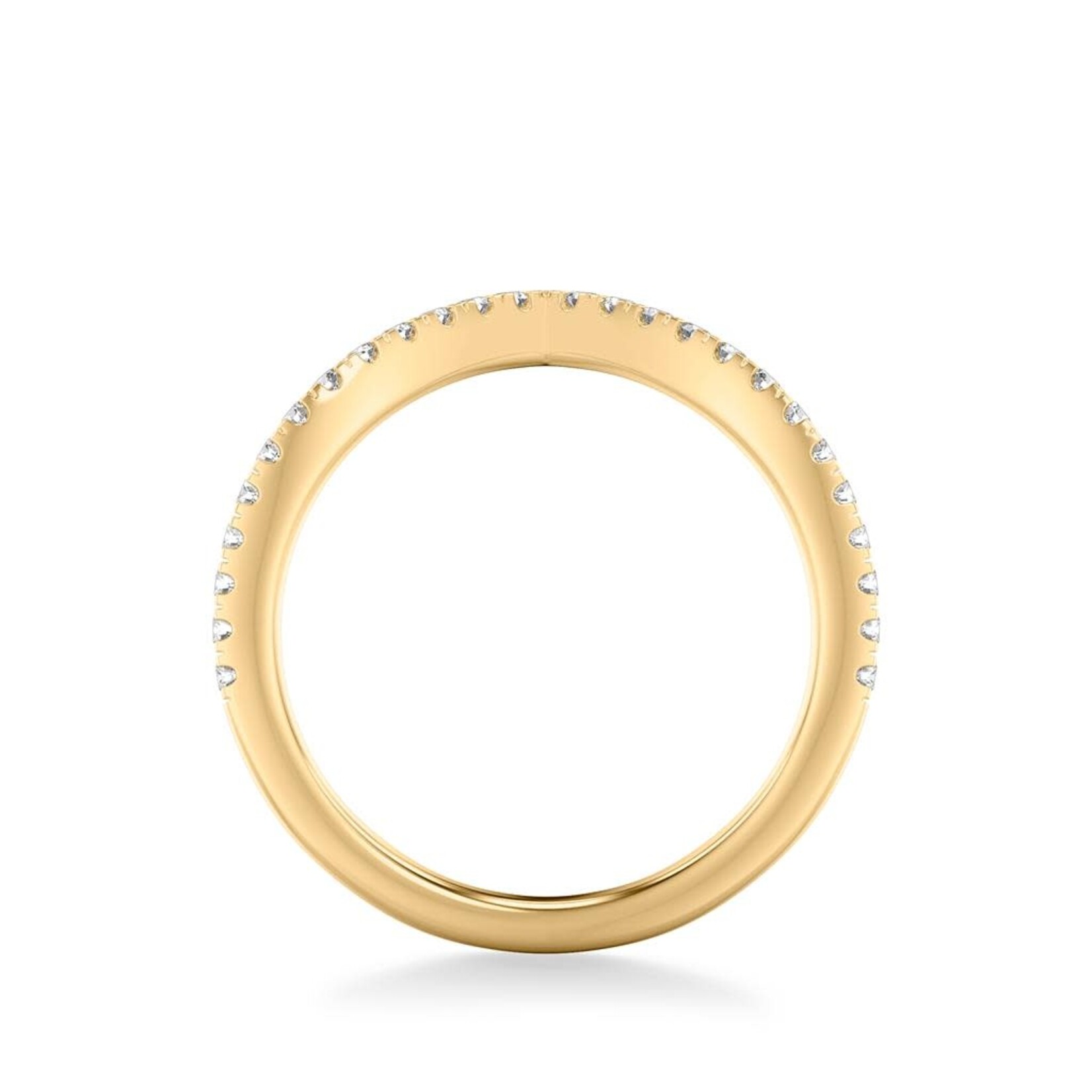 Contemporary V Curved Diamond Band