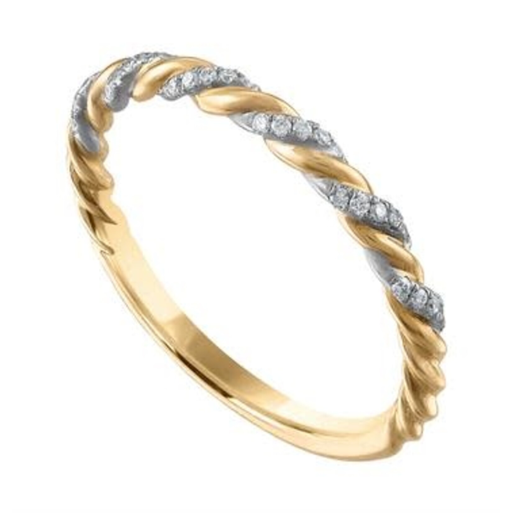 PeJay Creations Diamond Two-Tone Twist Wedding Band