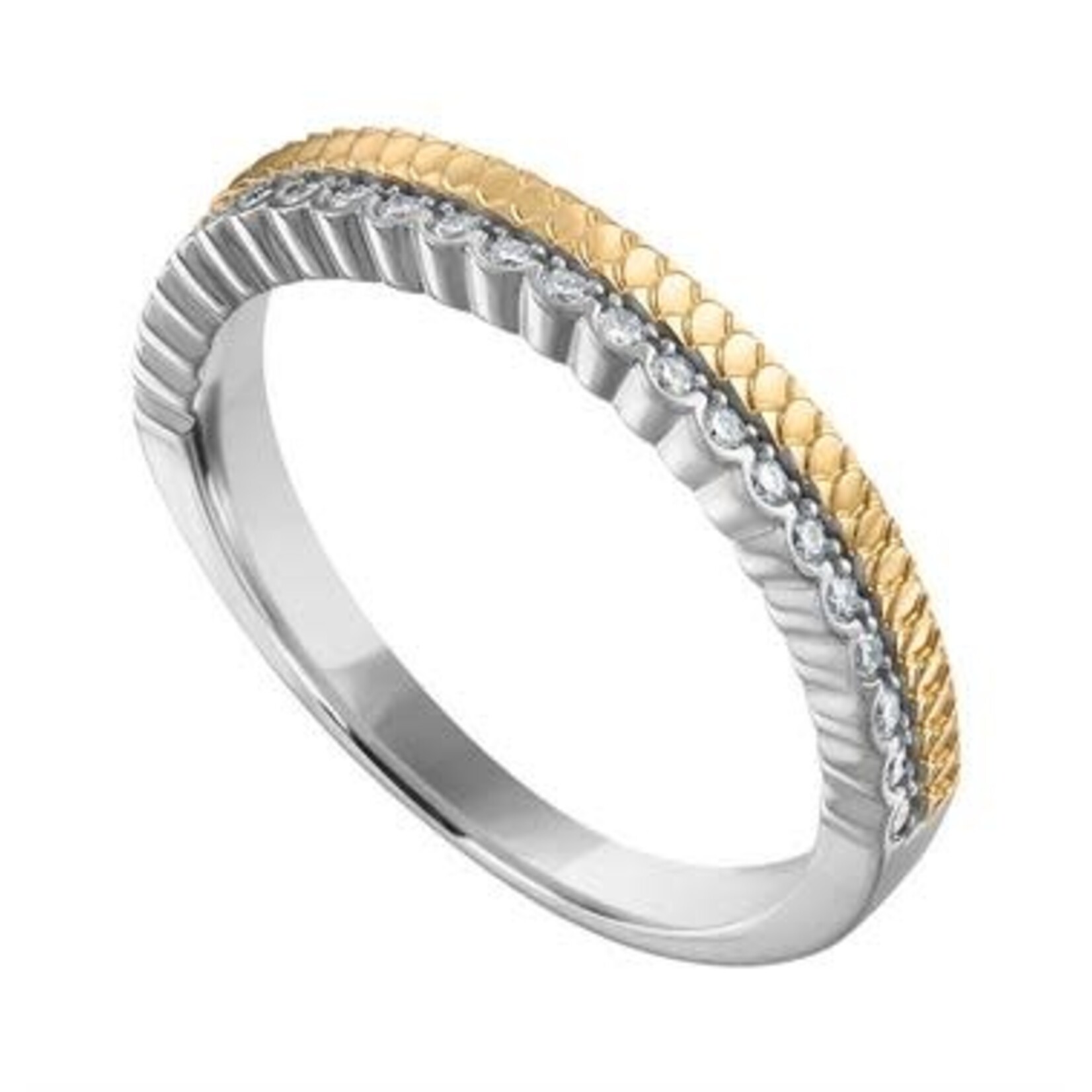 PeJay Creations Two-Tone Diamond Wedding Band