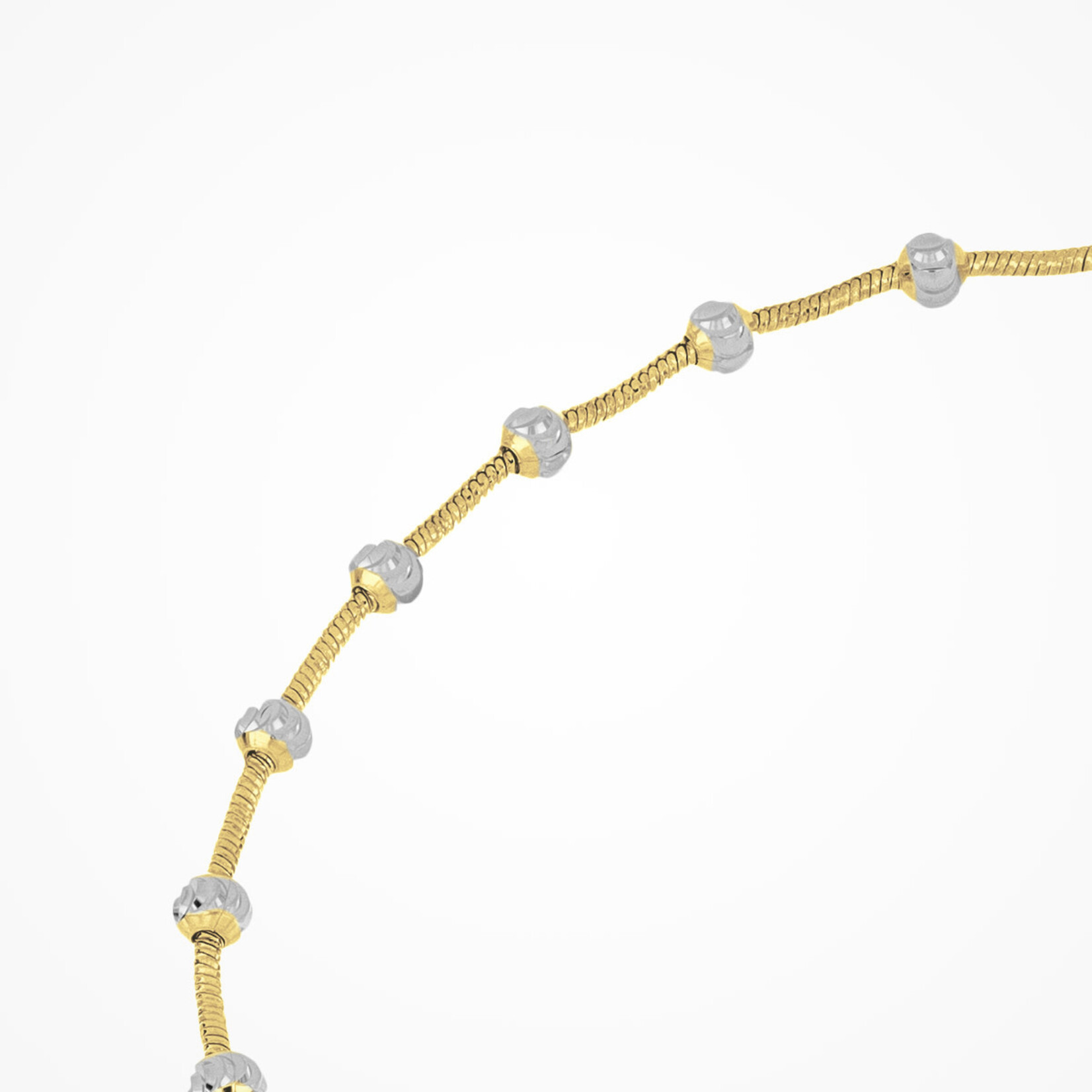 Sfera Sterling Silver and Gold Tone Beaded Station Anklet