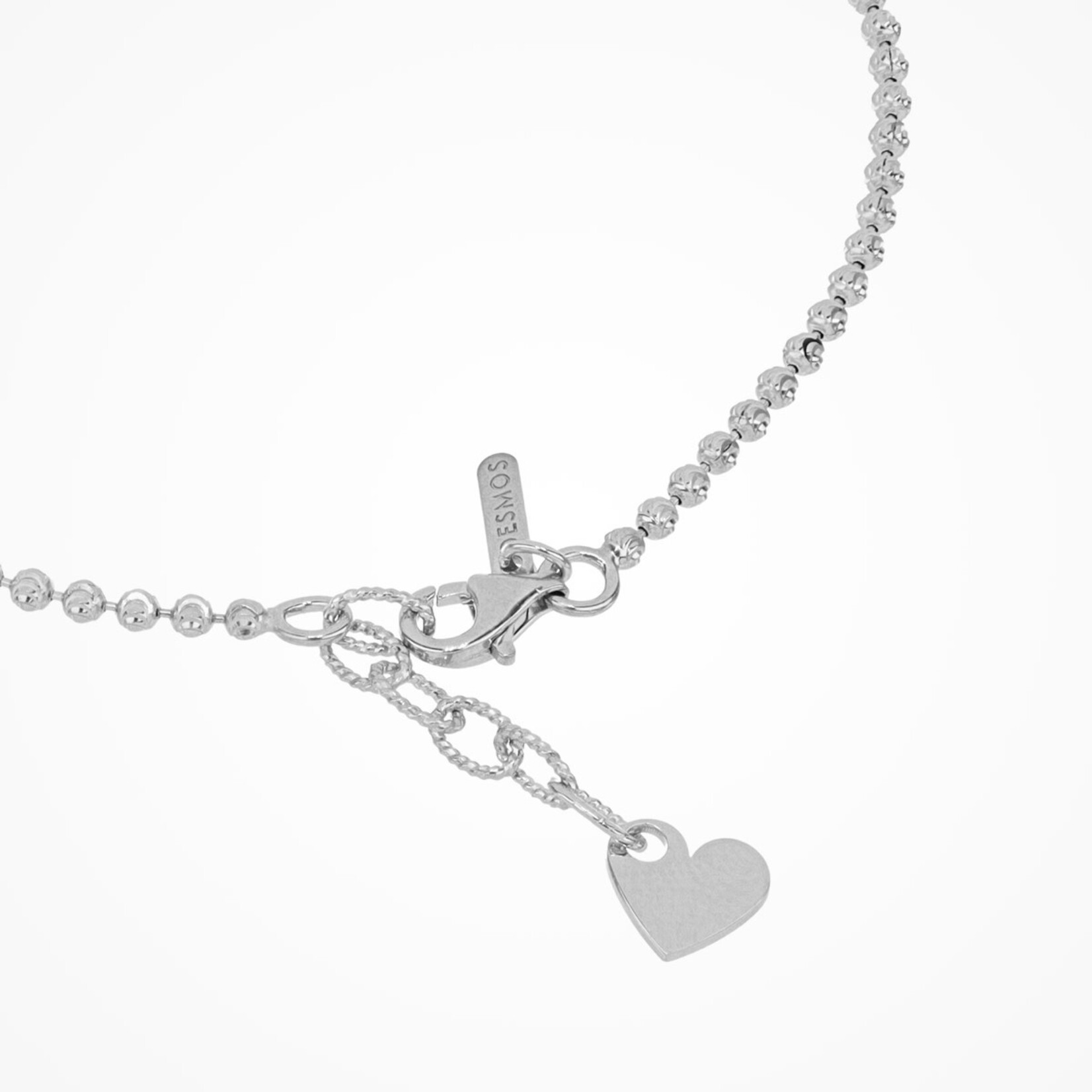 Moon  Sterling Silver Barrel Link Anklet