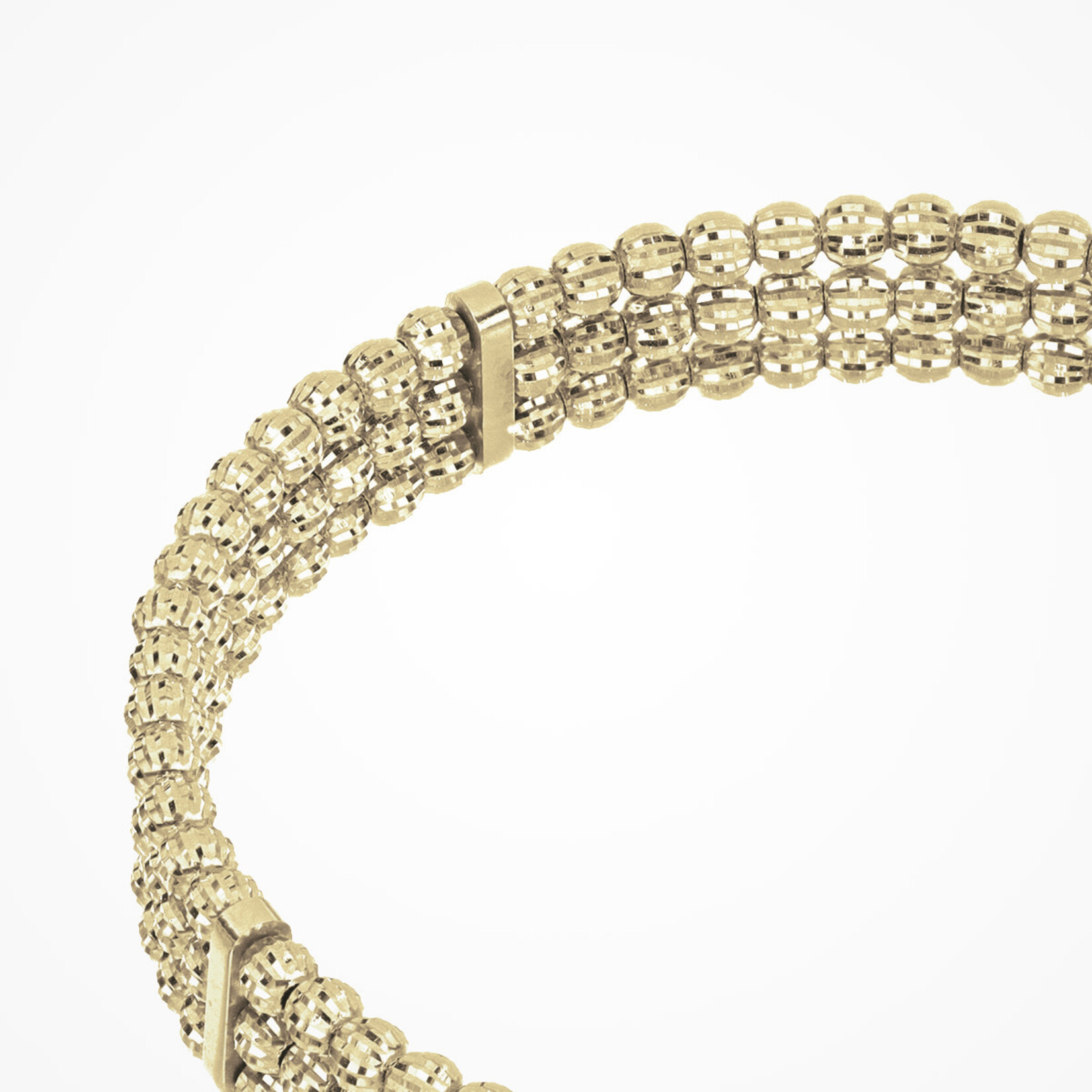 Crystal 3-Row Gold Plated Bracelet