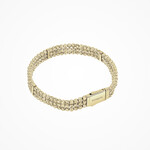 Crystal 3-Row Gold Plated Bracelet