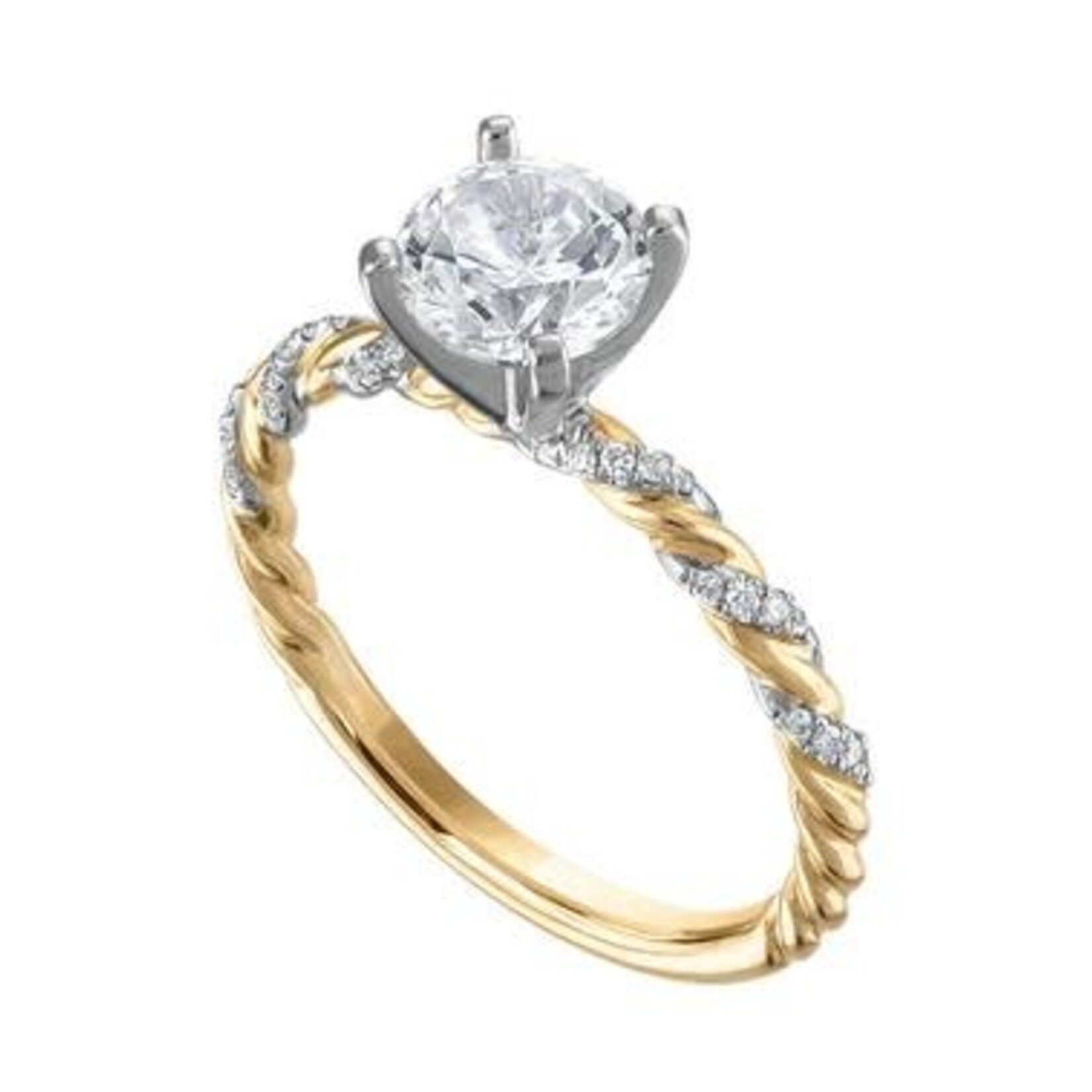 PeJay Creations Diamond Two-Tone Twist Engagement Rings