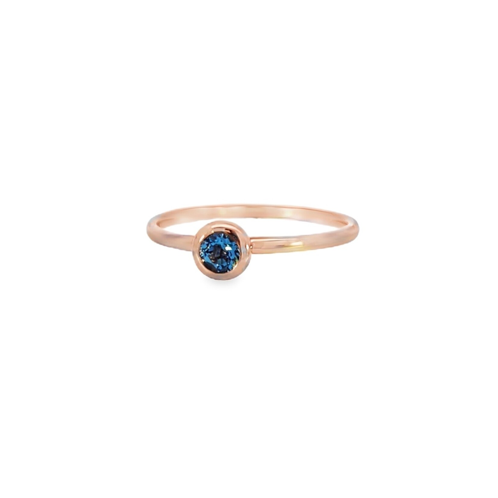 Kabana 14 Karat Rose Gold Aquamarine Bezel Ring