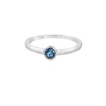 14 Karat White Gold Aquamarine Bezel Ring