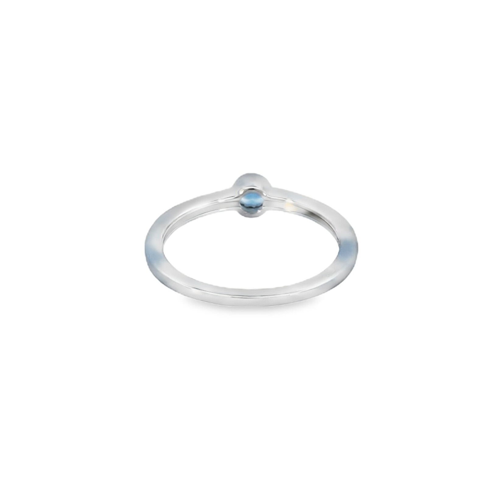 14 Karat White Gold Aquamarine Bezel Ring