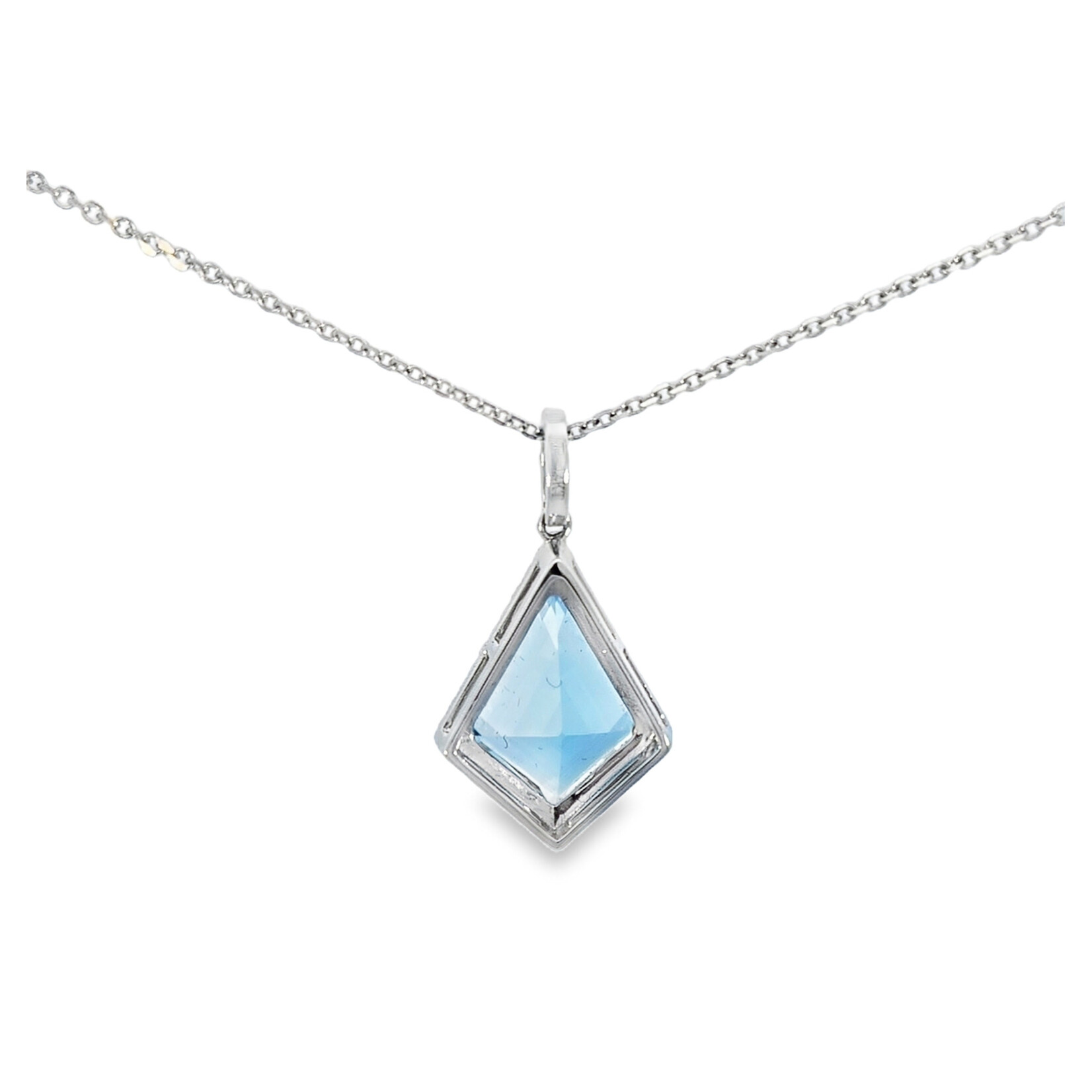 PeJay Creations PeJay Aquamarine and Halo Diamond Necklace