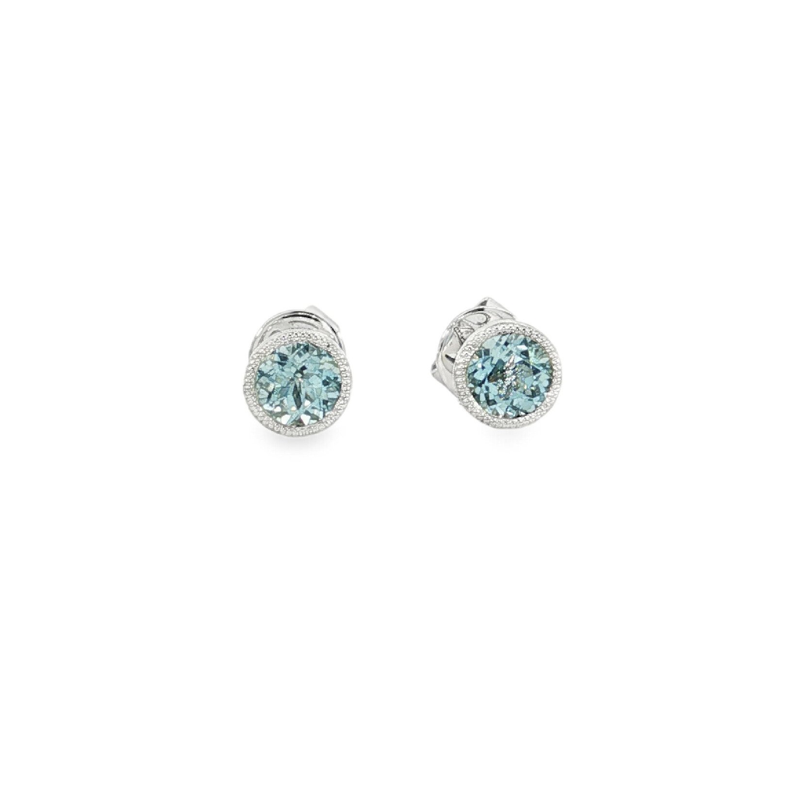 In the Rough 14 Karat White Gold Aquamarine Studs