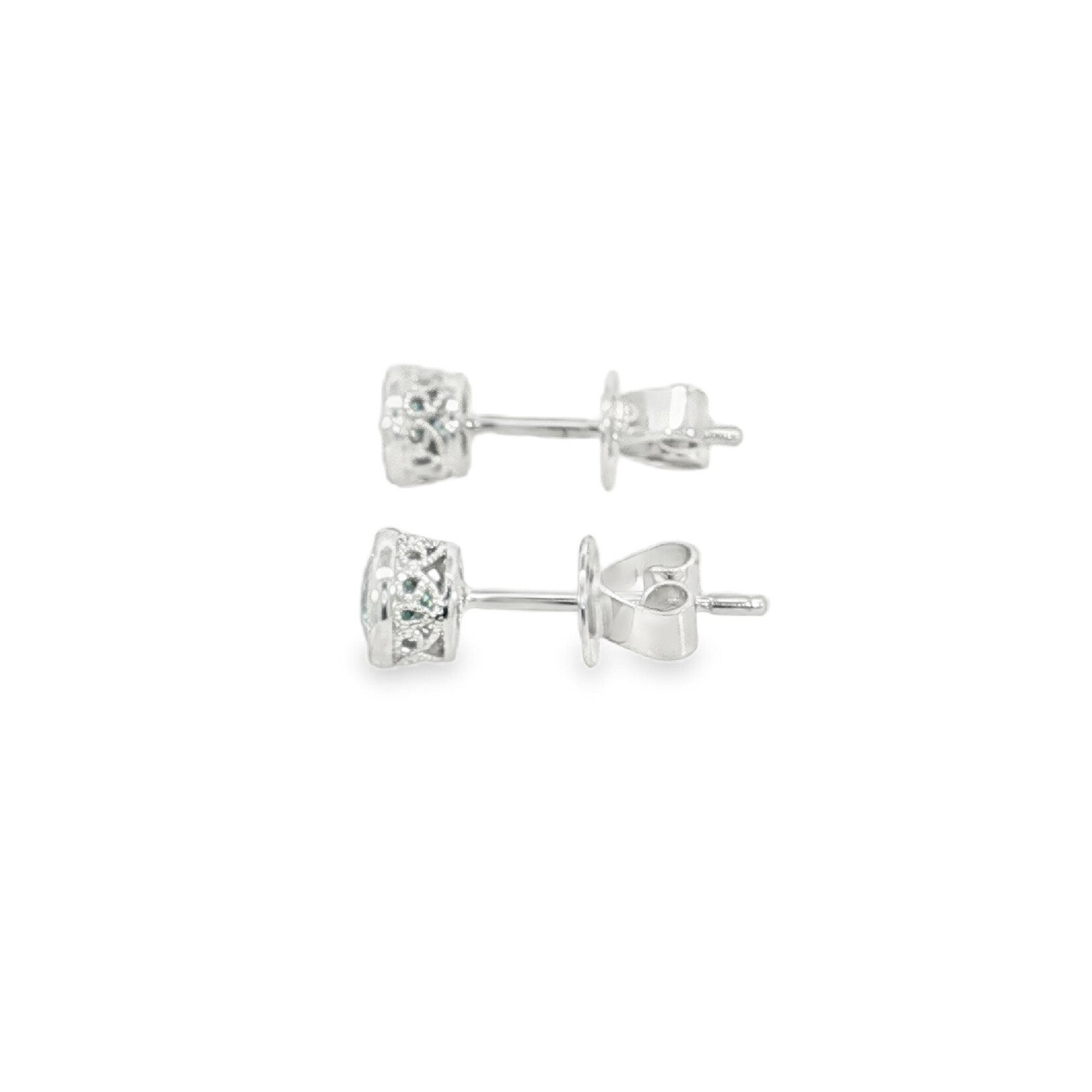 In the Rough 14 Karat White Gold Aquamarine Studs
