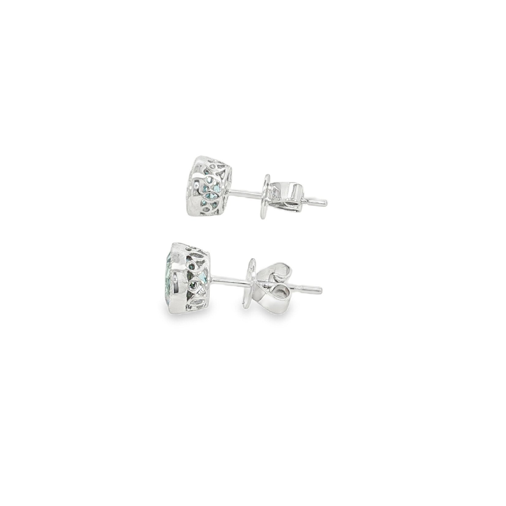 In the Rough 14 Karat White Gold Aquamarine Studs