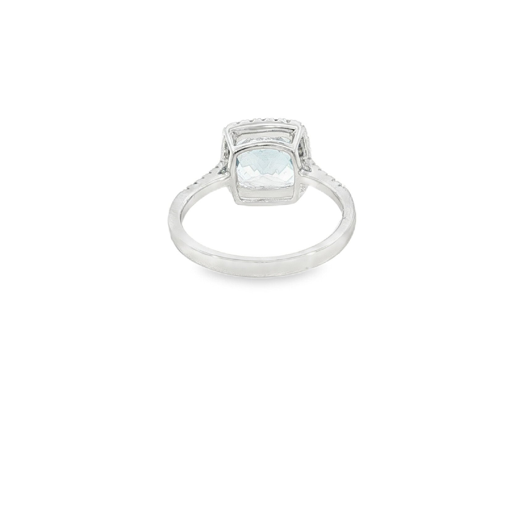 PeJay Creations PeJay Aquamarine and Diamond Halo Ring