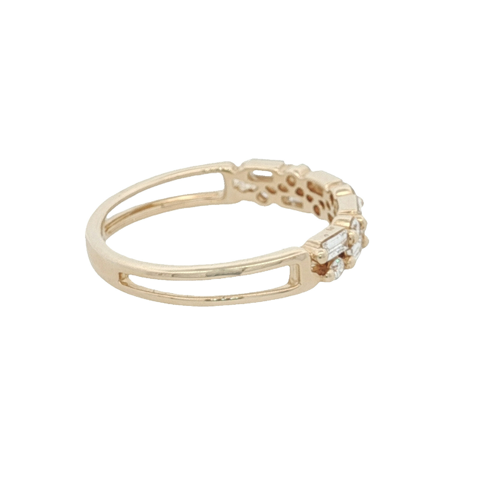 Uneek 14 Karat Yellow Gold Stackable 2-Row Fashion Ring