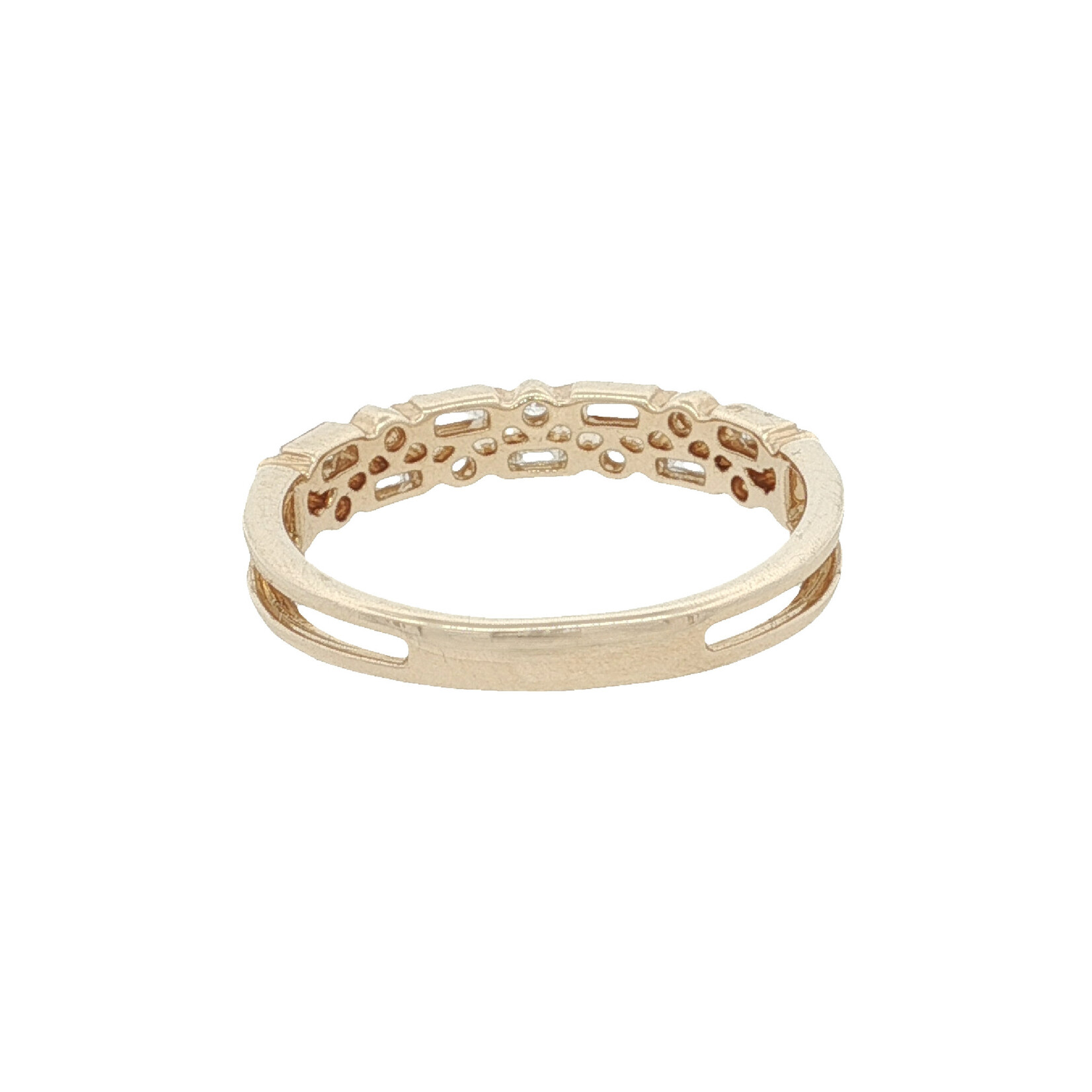 Uneek 14 Karat Yellow Gold Stackable 2-Row Fashion Ring
