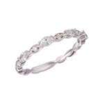 PeJay Creations PeJay 14 Karat White Gold Marquise & Round Diamond Ring