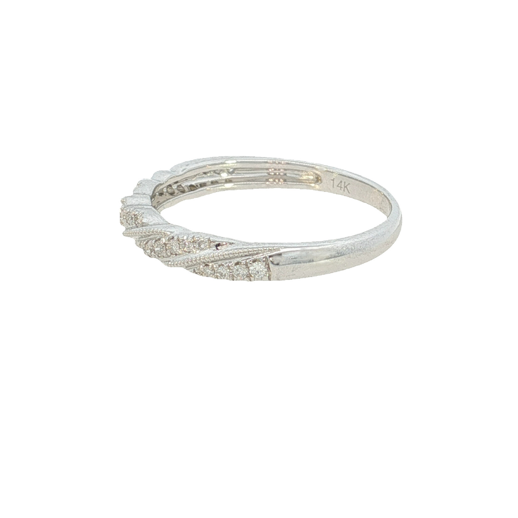 In the Rough 14 Karat White Gold Diamond Twist Ring