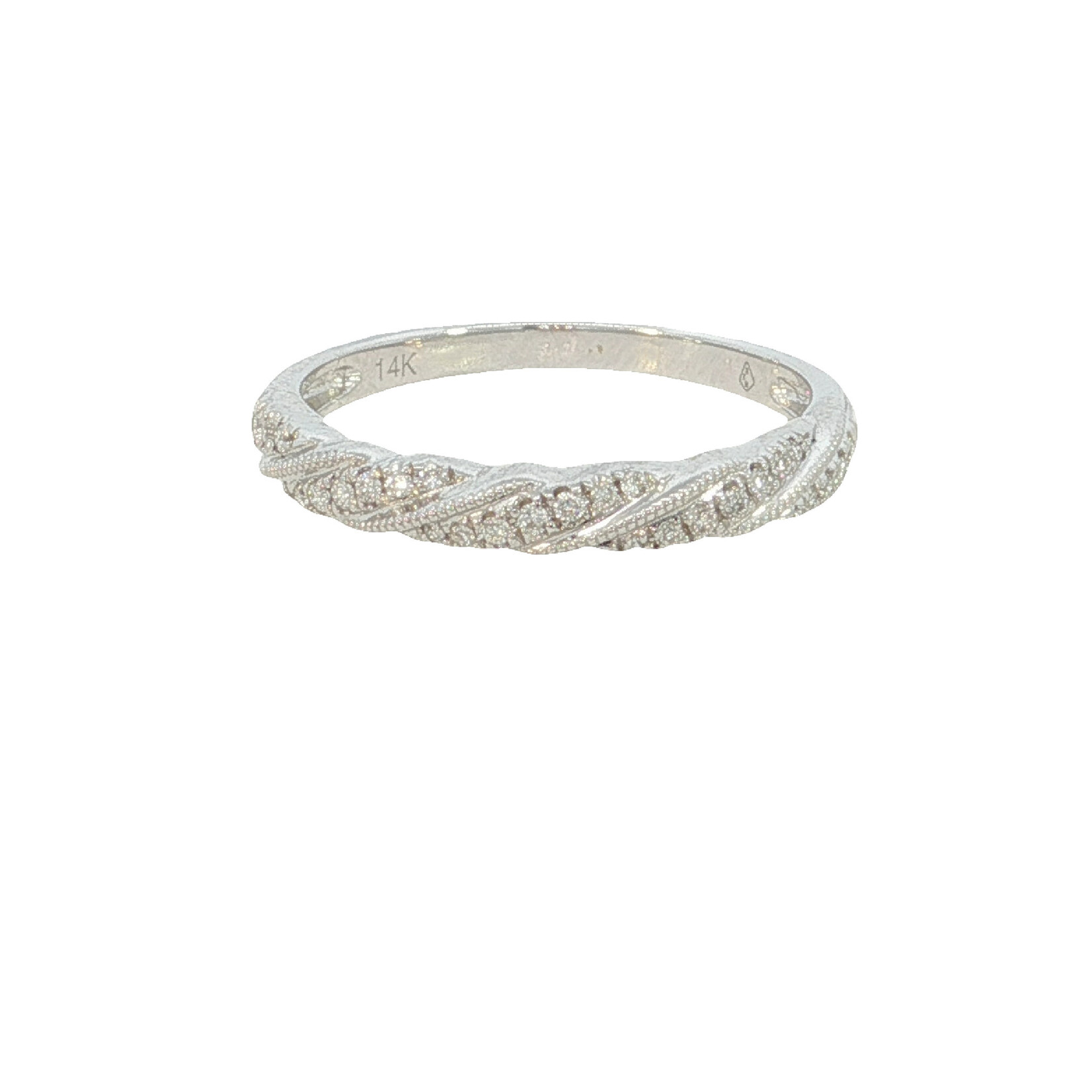 In the Rough 14 Karat White Gold Diamond Twist Ring