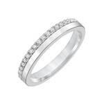 14 Karat White Gold Half Polished Half Diamond Eternity Band
