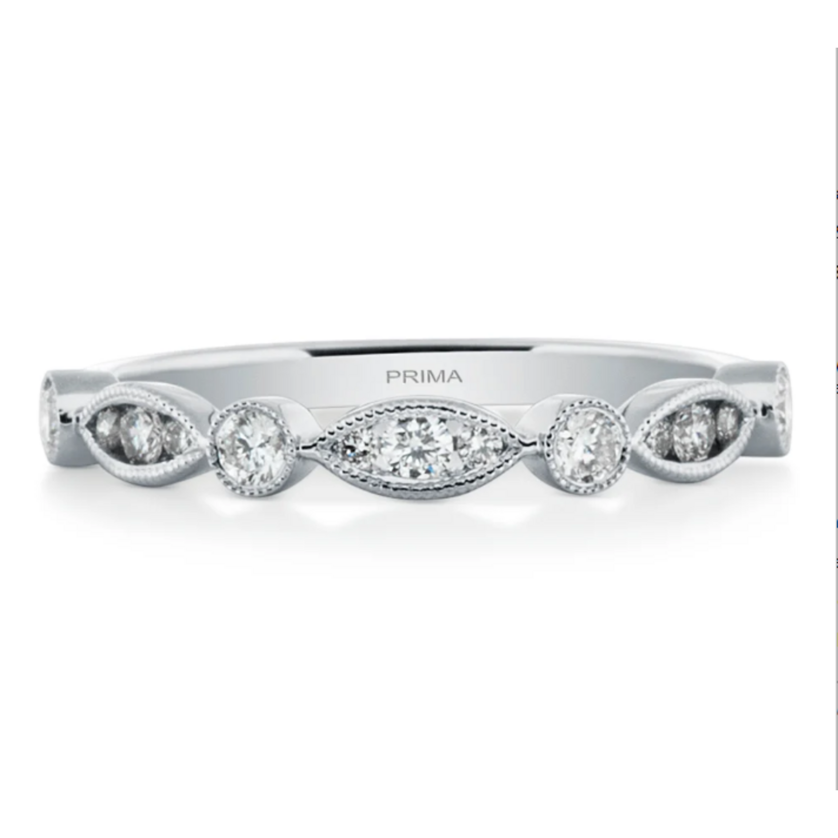 Prima NY 14 Karat White Gold Bezel Set Diamond Ring