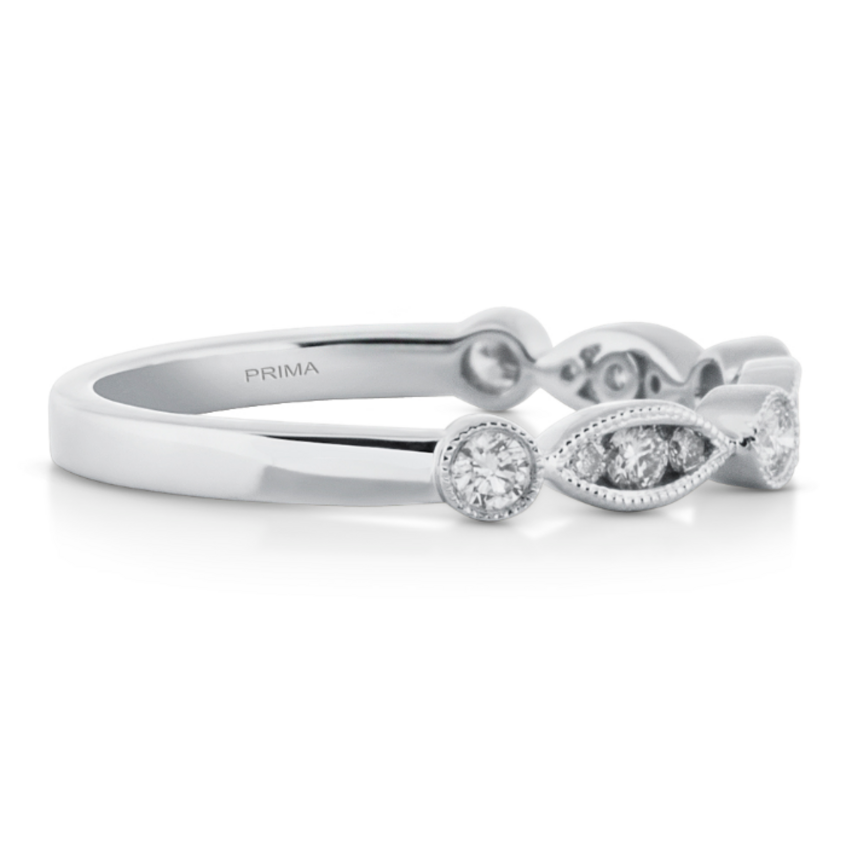 Prima NY 14 Karat White Gold Bezel Set Diamond Ring