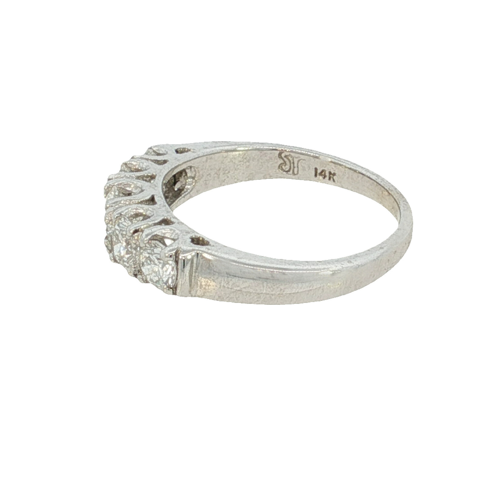 Sachs Reisman 14 Karat White Gold 5 Round Diamond Ring
