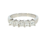 Sachs Reisman 14 Karat White Gold Princess Cut Wedding Ring