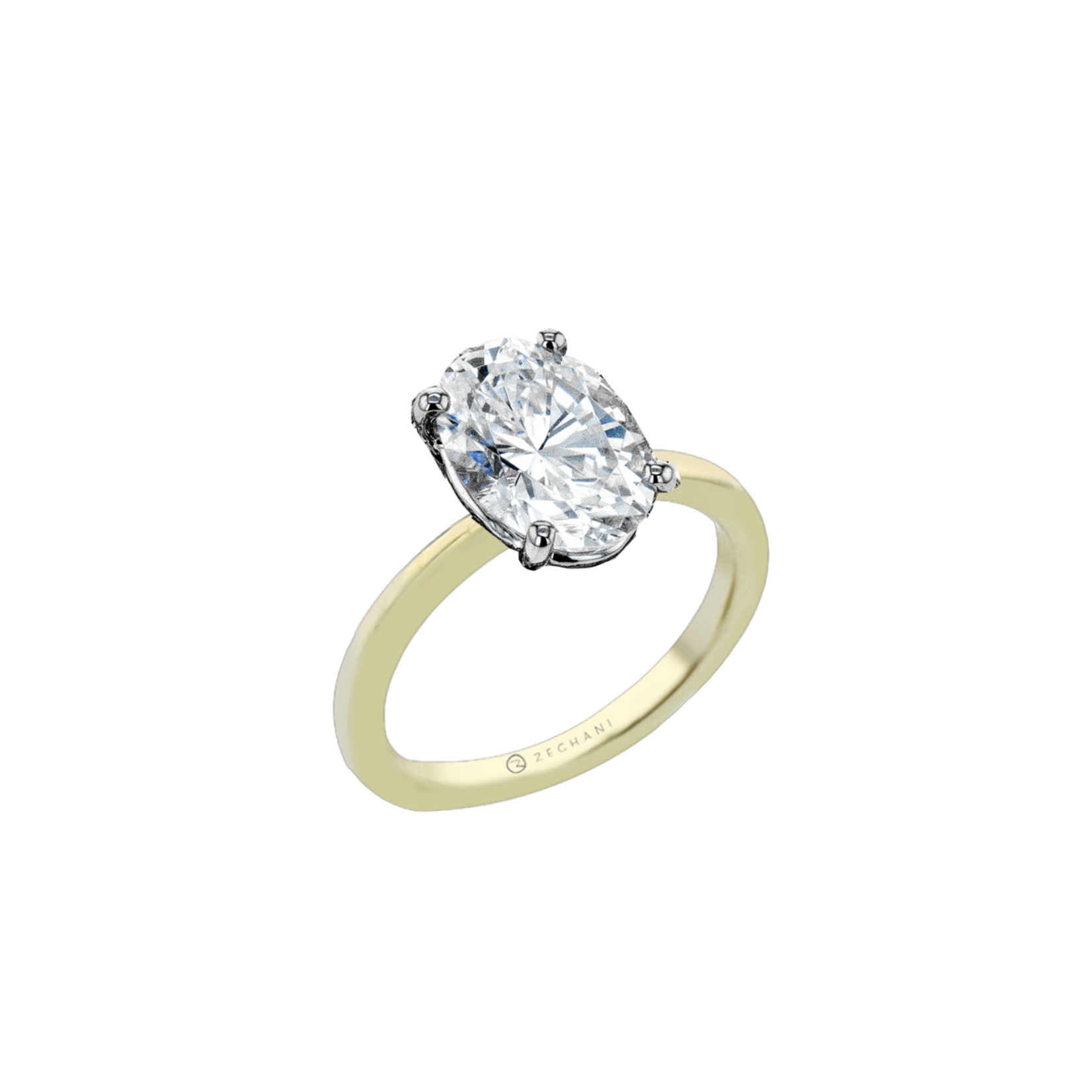 Zeghani 14 Karat White Gold Solitaire Engagement Ring