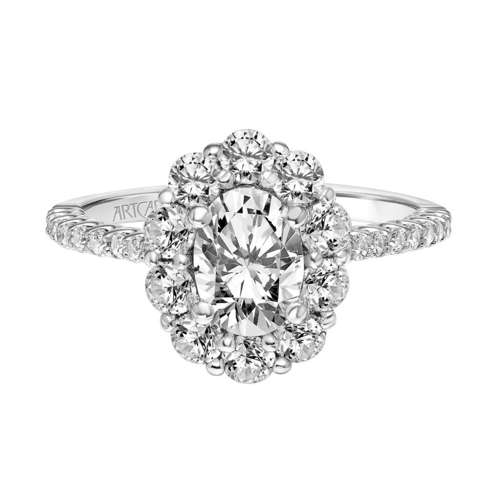 Art Carved Classic Oval Halo Engagement Ring