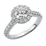 Art Carved Classic Round Halo Engagement Ring