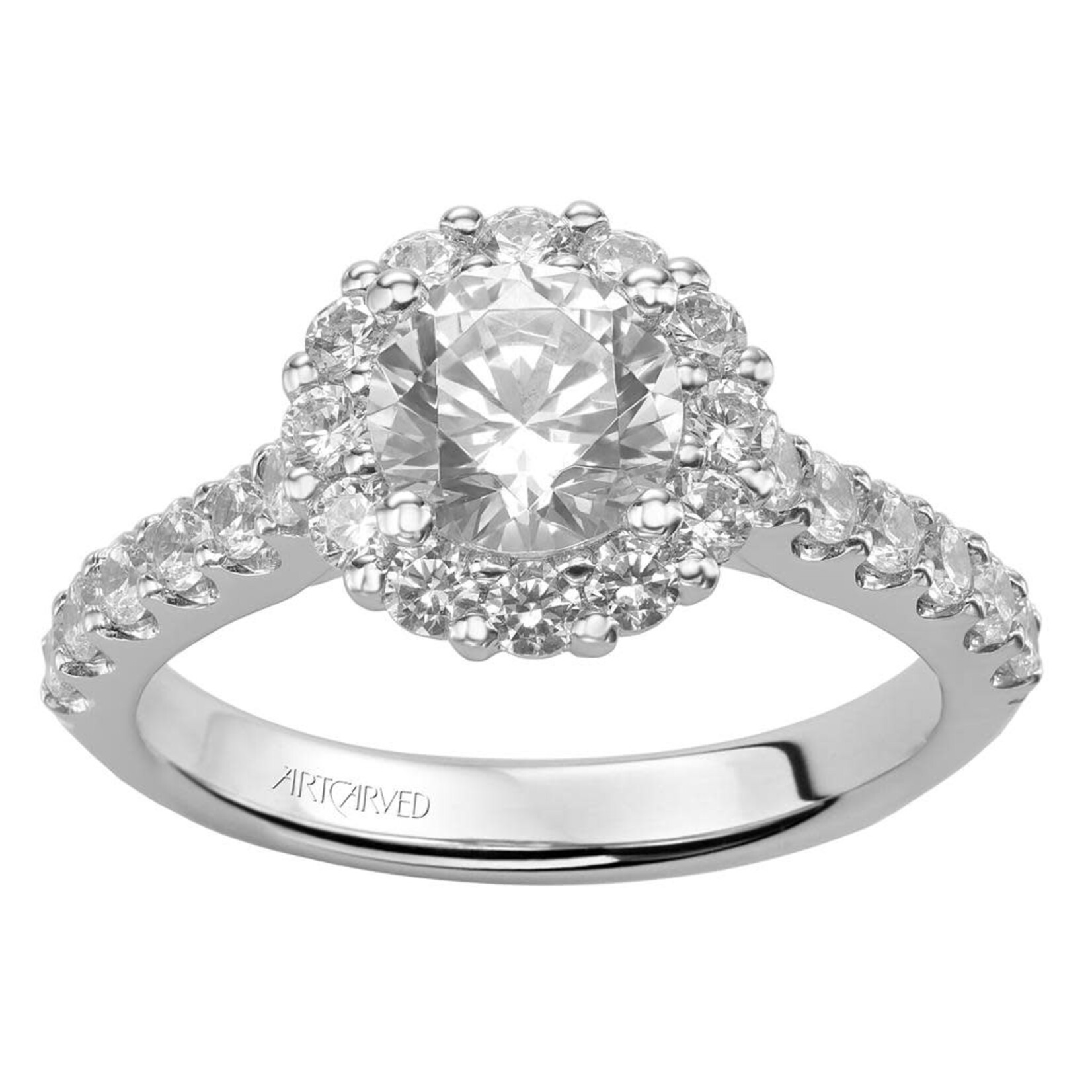 Art Carved Classic Round Halo Engagement Ring