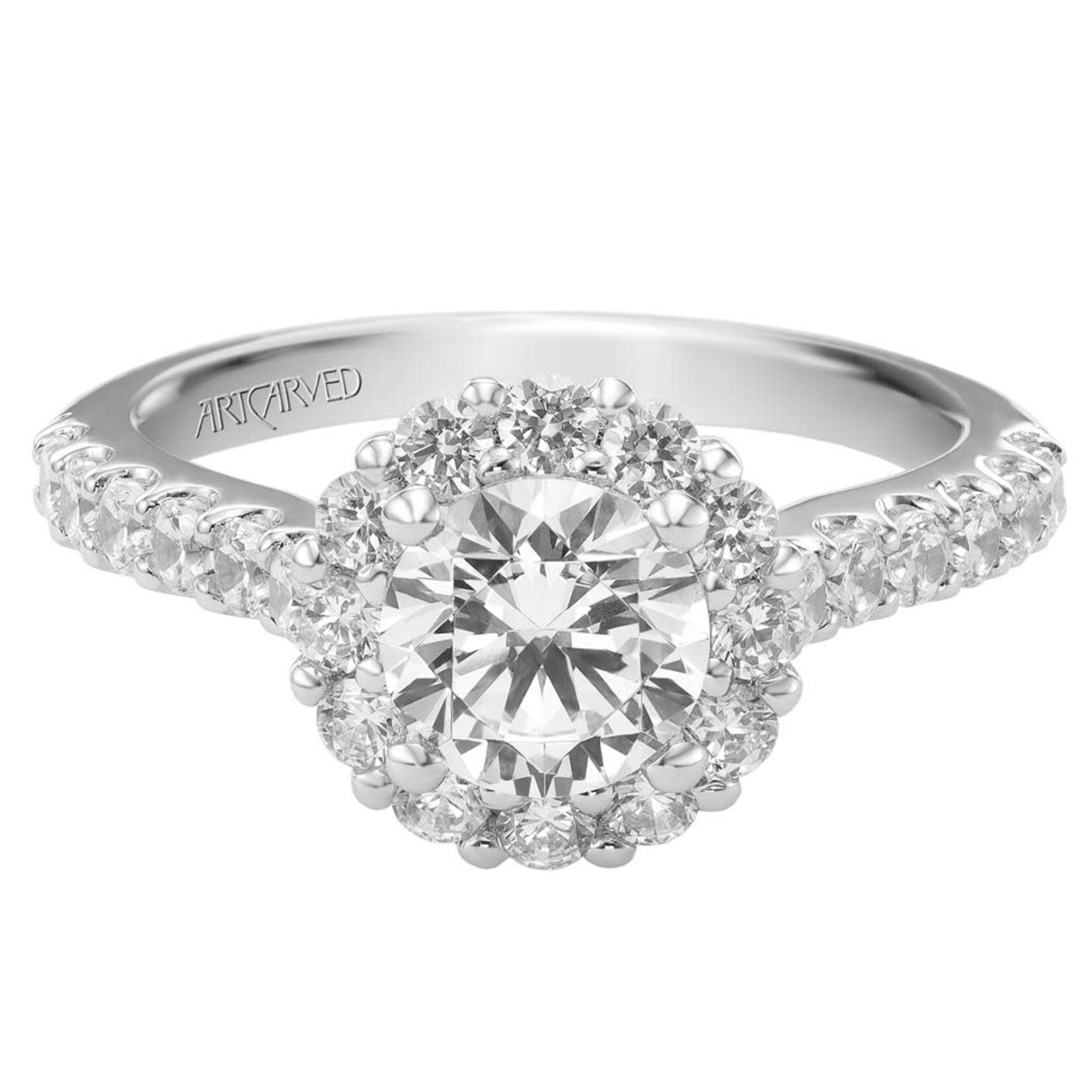 Art Carved Classic Round Halo Engagement Ring