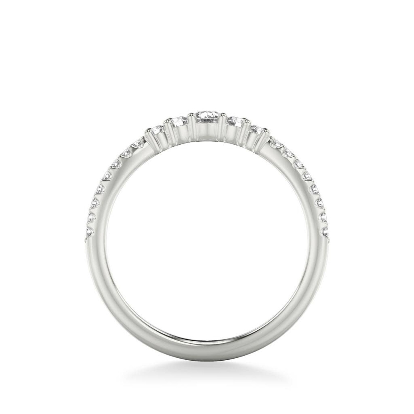 Art Carved ArtCarved 14 Karat White Gold Pear and Round Diamond Band