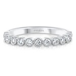 Prima NY 14 Karat White Gold Bead Diamond Wedding Band