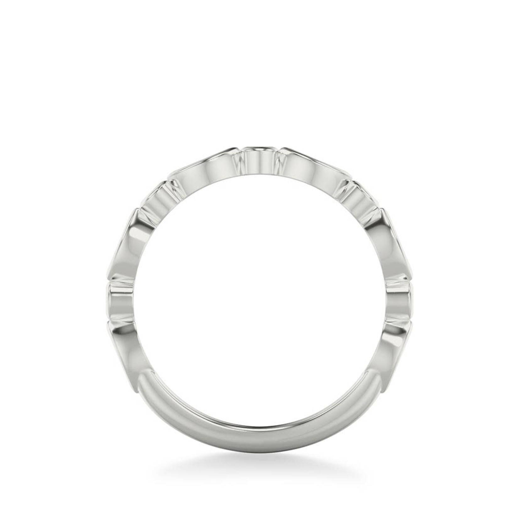 Art Carved  Marquise and Round Diamond Wedding Band