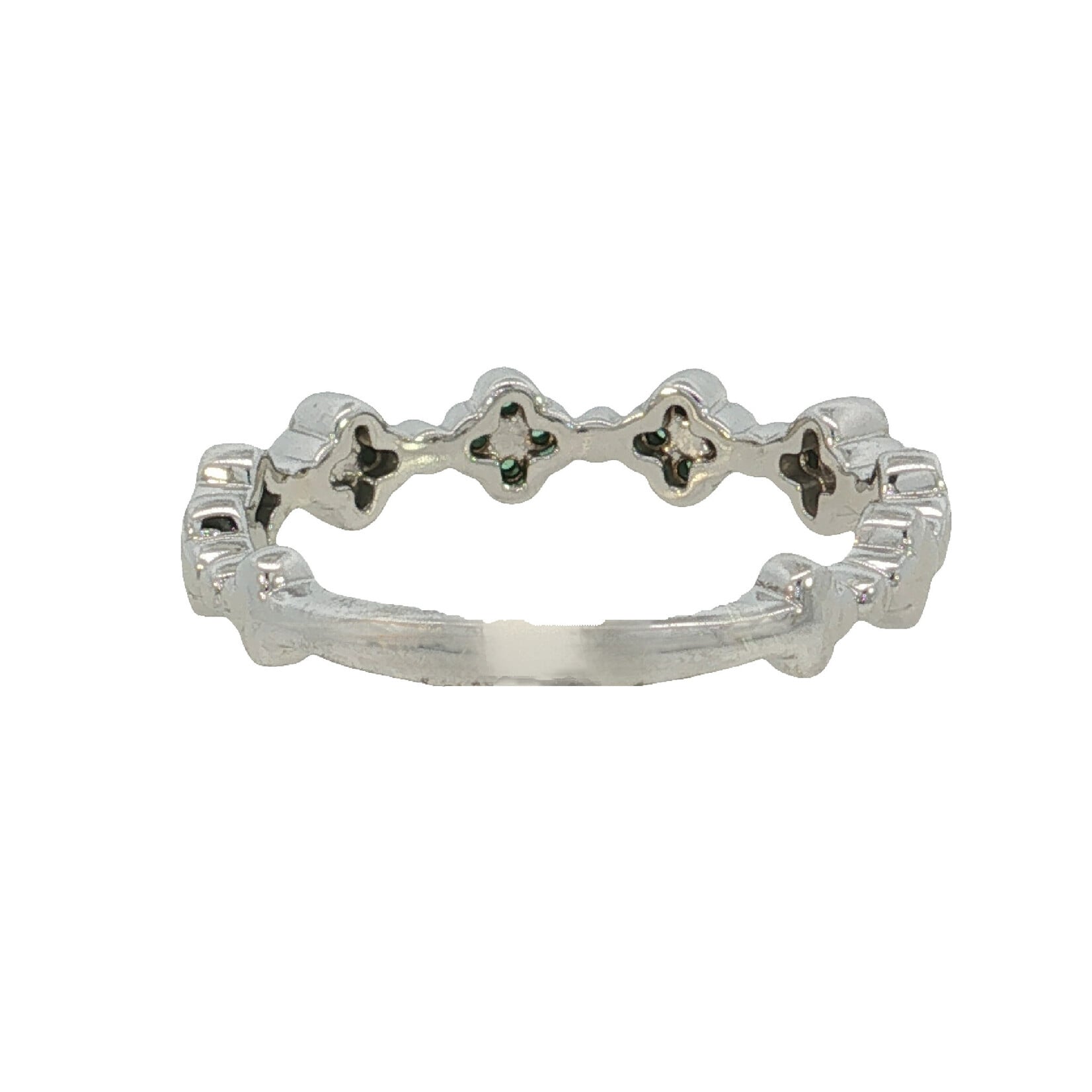 Uneek Jewelry Uneek 14K White Gold Emerald Clover Ring