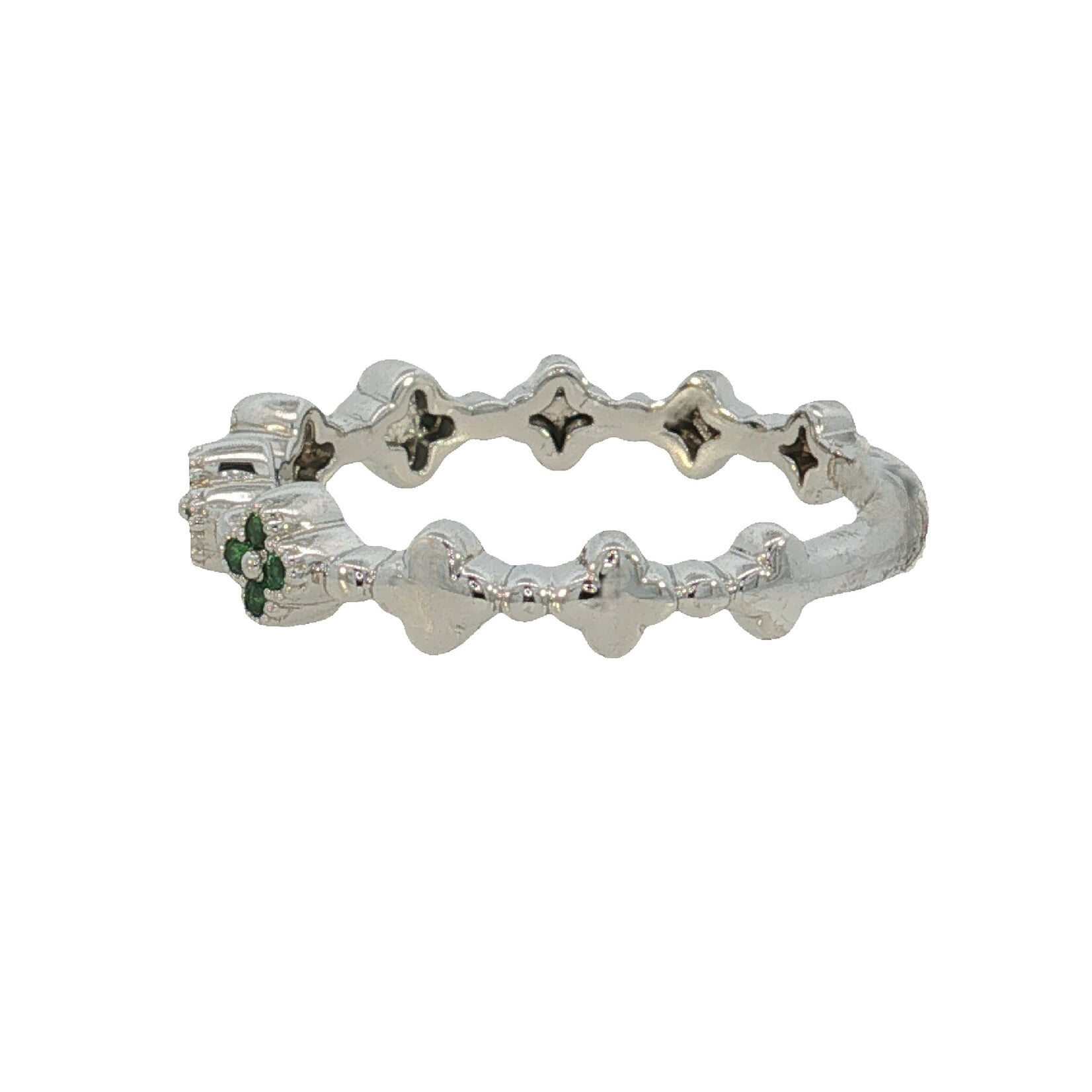 Uneek Jewelry Uneek 14K White Gold Emerald Clover Ring