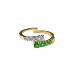 Frederic Sage Frederick Sage 14K 2-Tone Ladies Natural Emerald and Diamond Ring