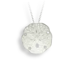 Nicole Barr Sterling Silver White Sapphire Sapphire Sand Dollar Pendant