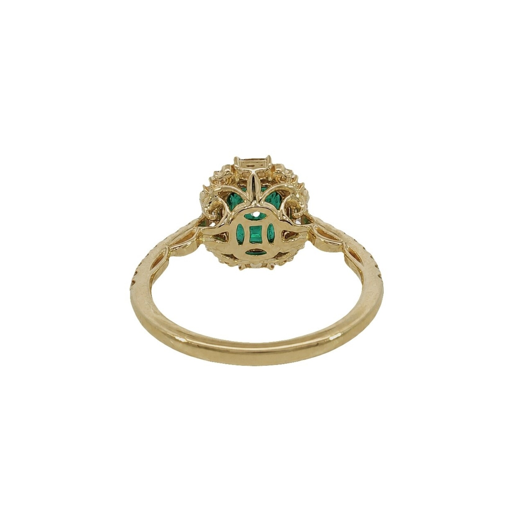 In the Rough 14 Karat Yellow Gold Emerald and Diamond Ring