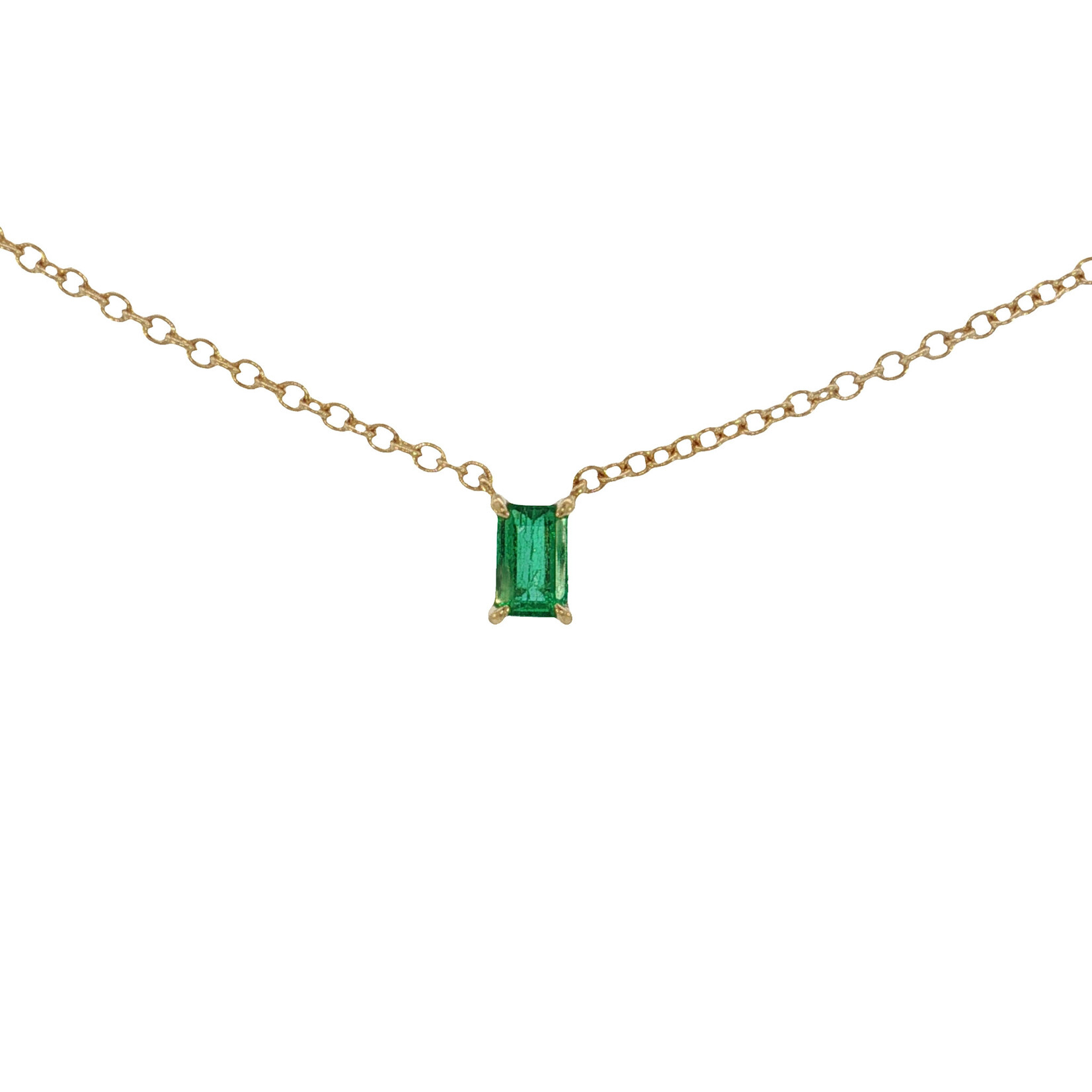 18 Karat Yellow Gold Natural Emerald Pendant