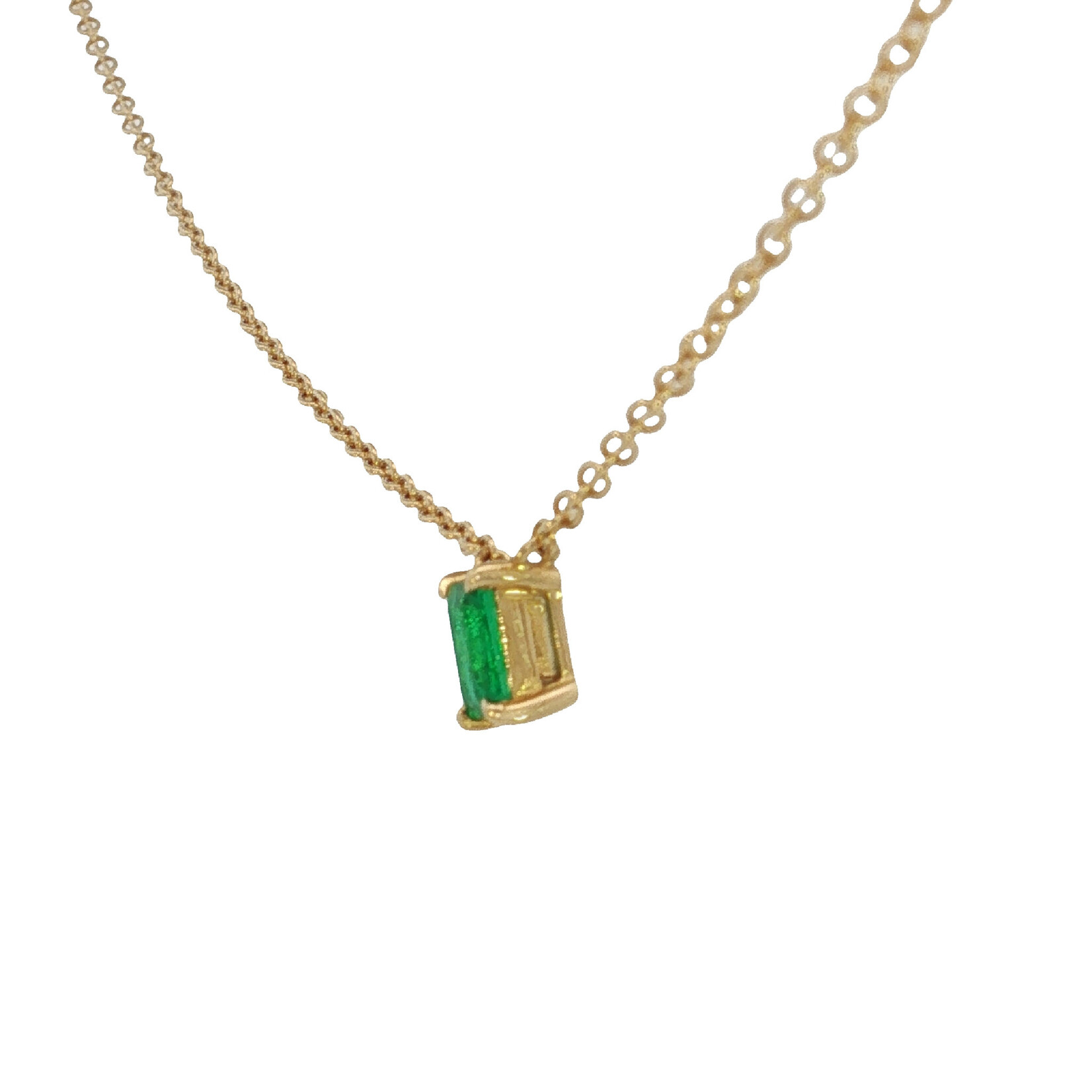 18 Karat Yellow Gold Natural Emerald Pendant