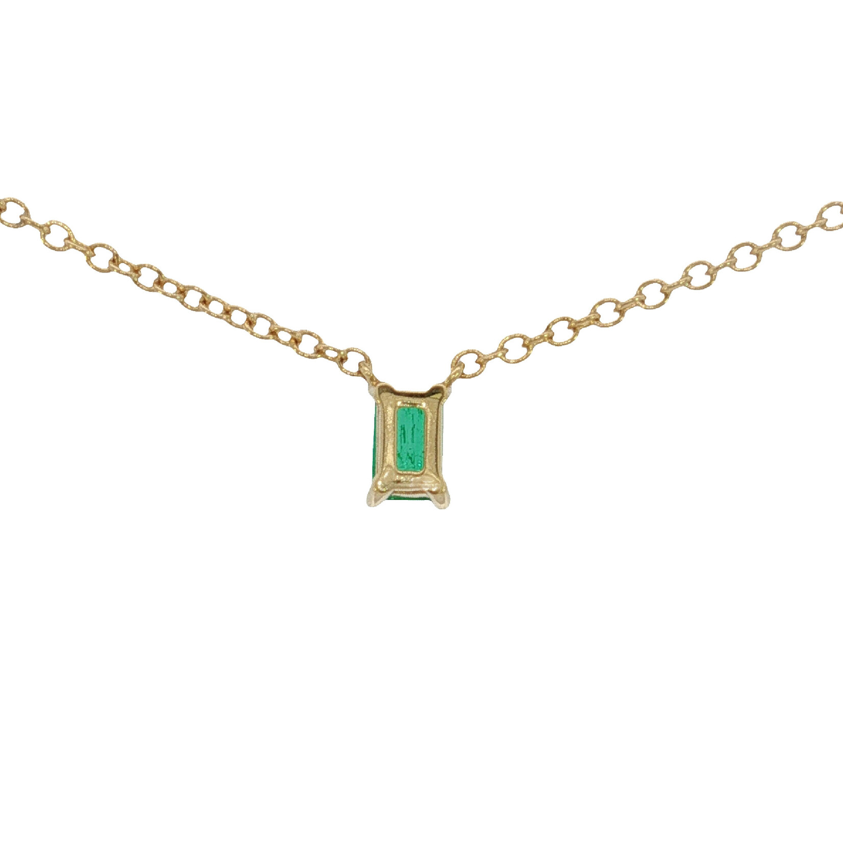 18 Karat Yellow Gold Natural Emerald Pendant