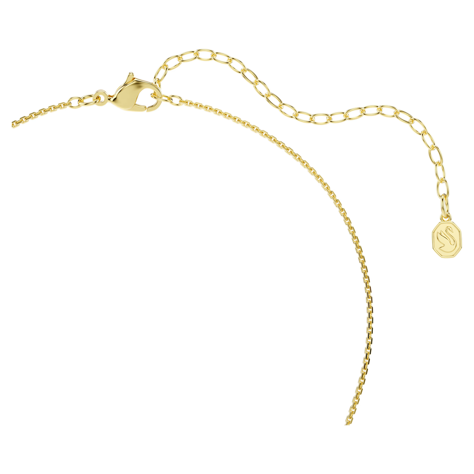 Swarovski Hyperbola pendant, Round cut, White, Gold-tone plated